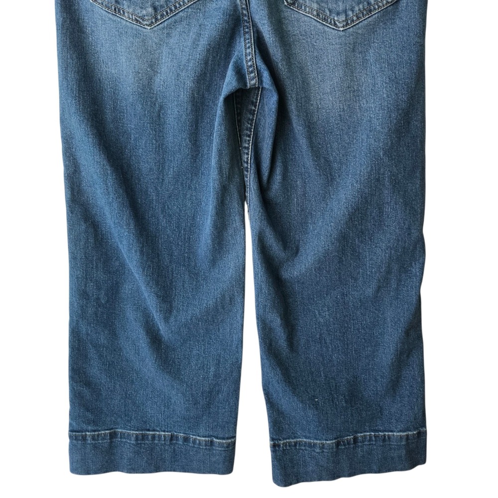 GAP Women's Denim High Rise Wide Leg Crop Dark Wash Seam Jeans 4/27R 733293-00 - Picture 12 of 15